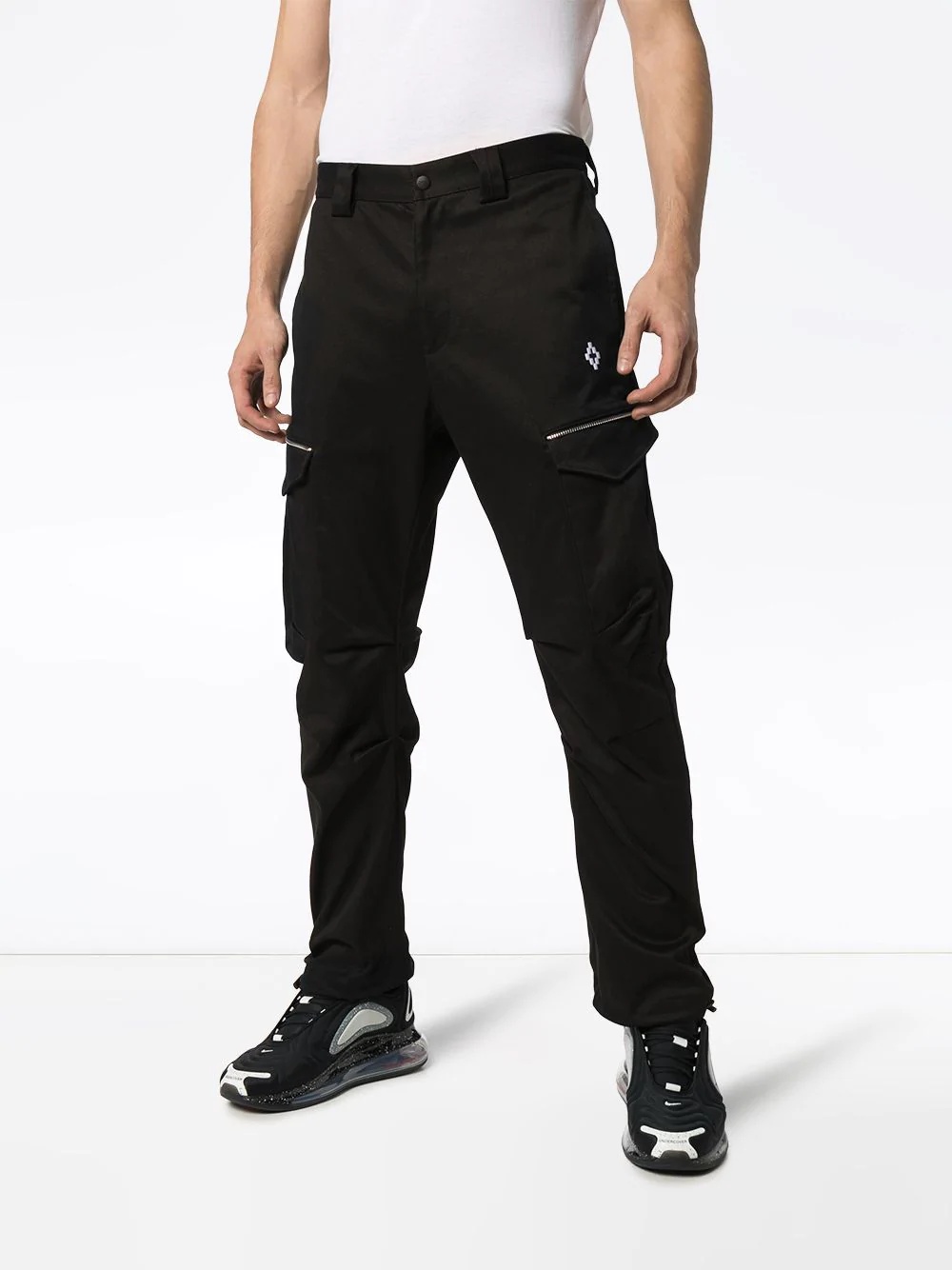 zip-detailed stretch-cotton cargo trousers - 3