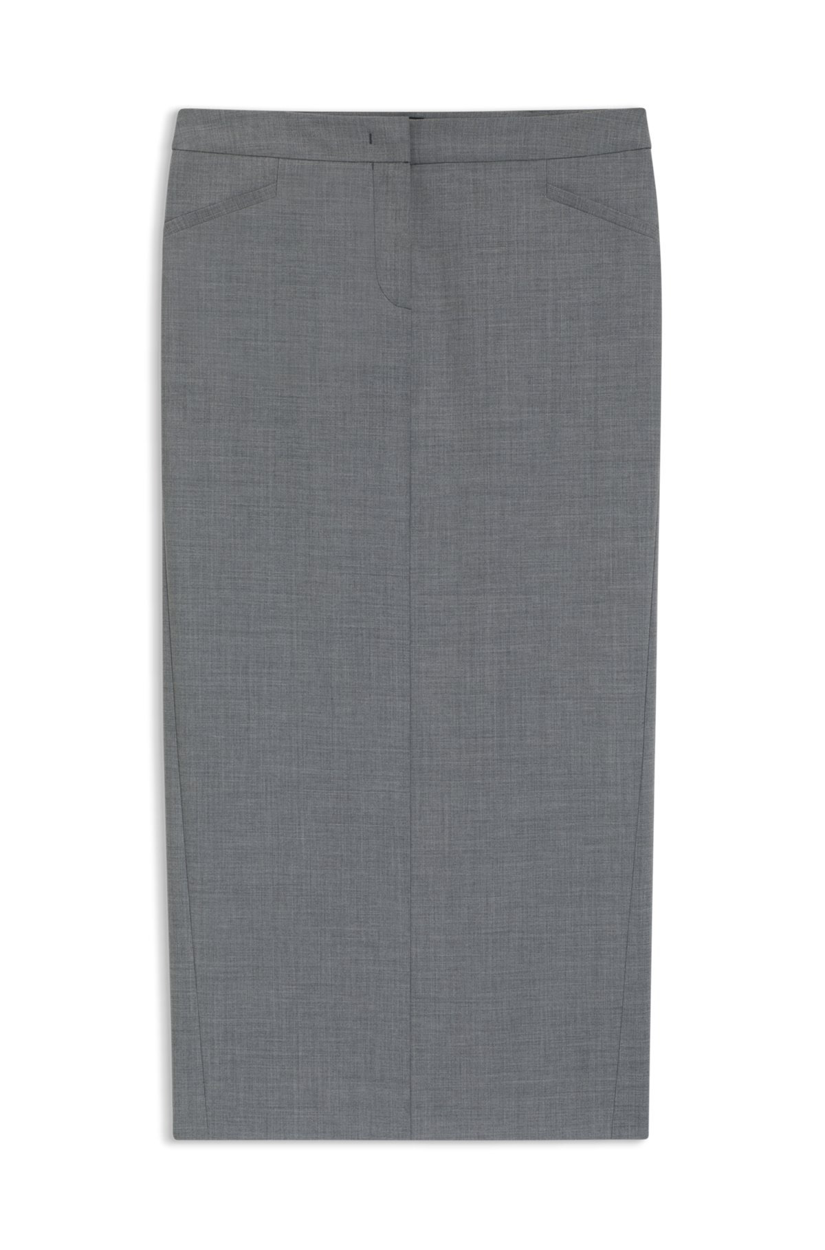 PENCIL SKIRT IN MELANGE VIRGIN WOOL - 1