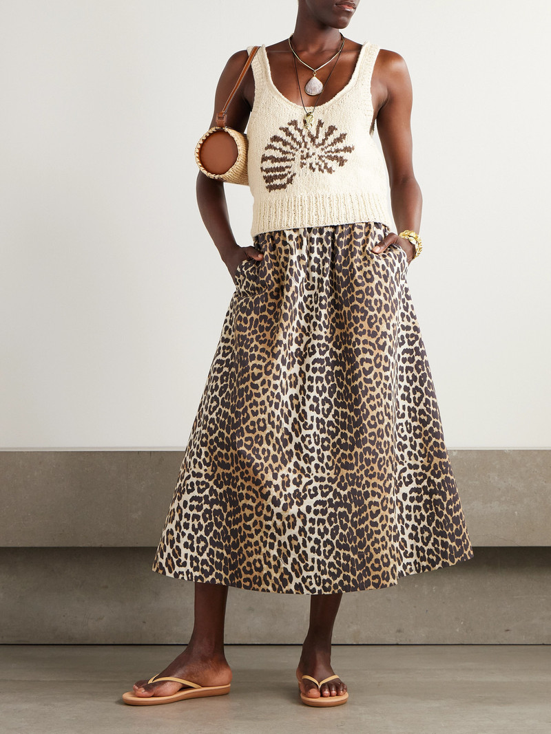 ALIX OF BOHEMIA Ansel Cropped Intarsia-knit Cotton Tank outlook