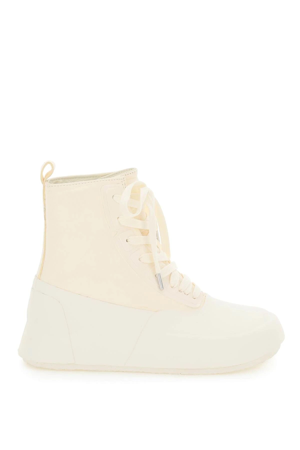 RUBBER AND LEATHER HI-TOP SNEAKERS - 1