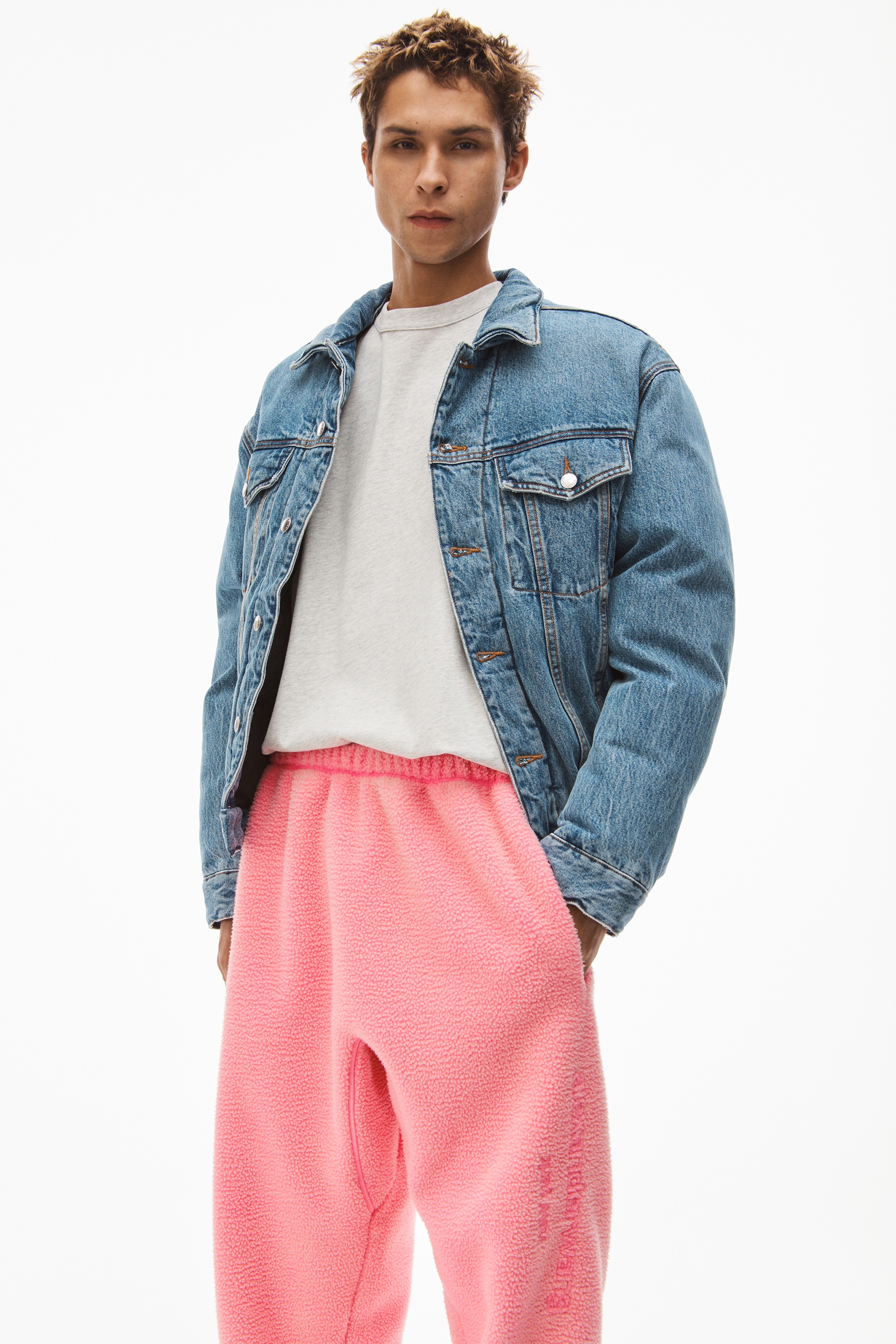EMBOSSED LOGO SWEATPANT IN TEDDY FLEECE - 5