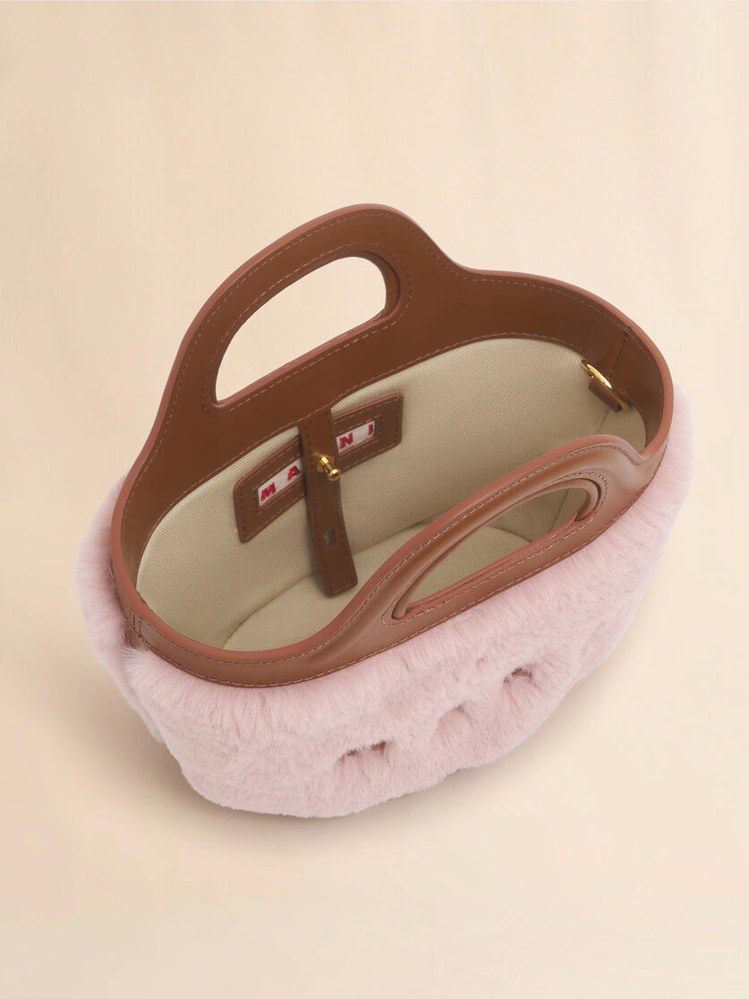 PINK TROPICALIA MICRO BAG WITH FAUX FUR TRIM - 4