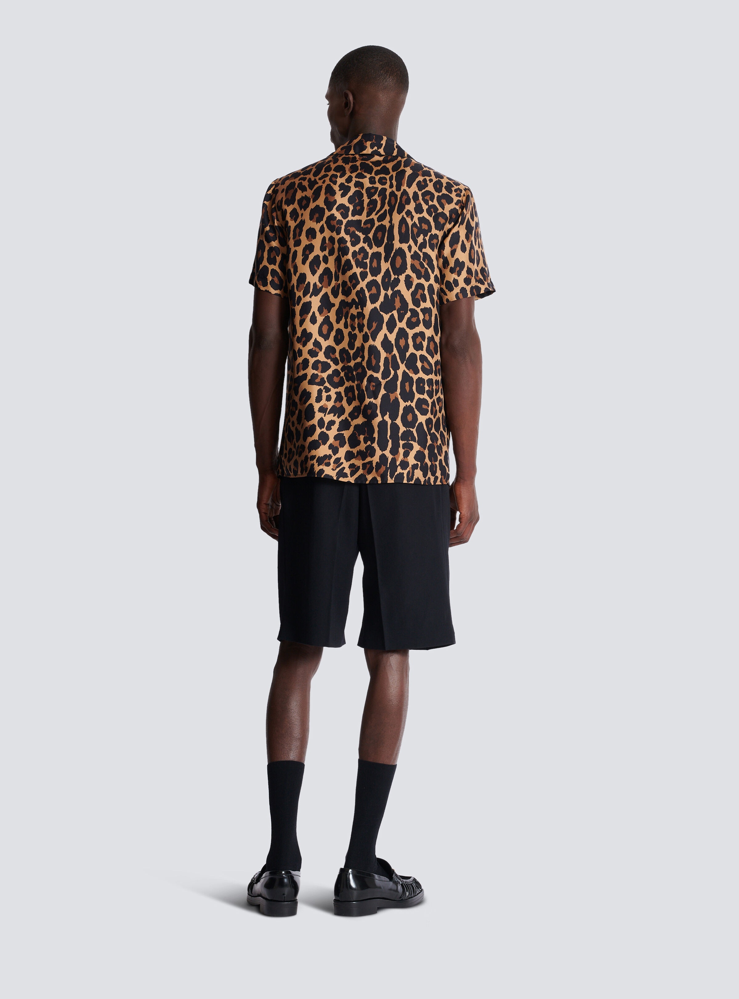 Leopard print silk pyjama shirt - 4