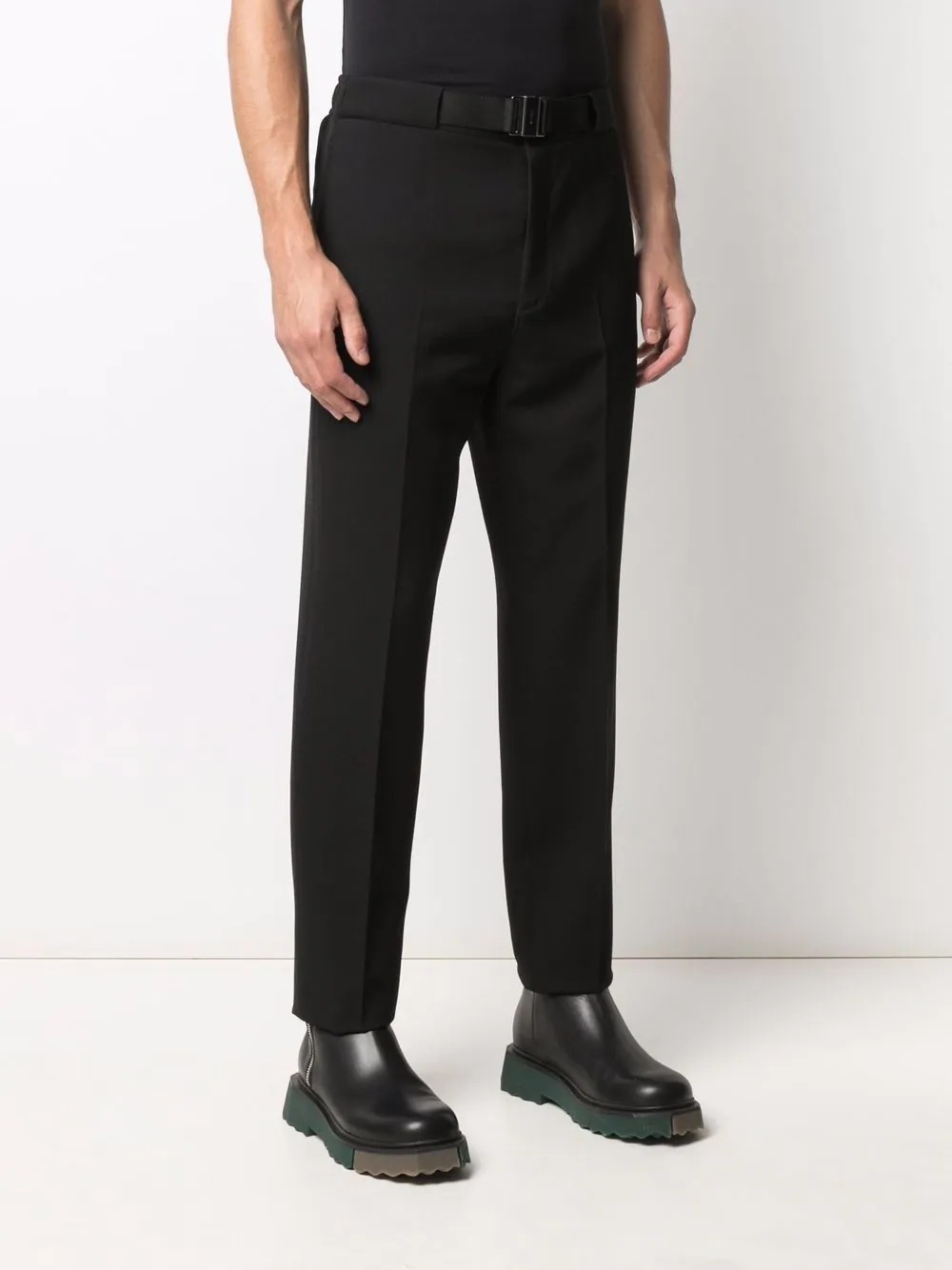 belted wool tailored trousers - 3