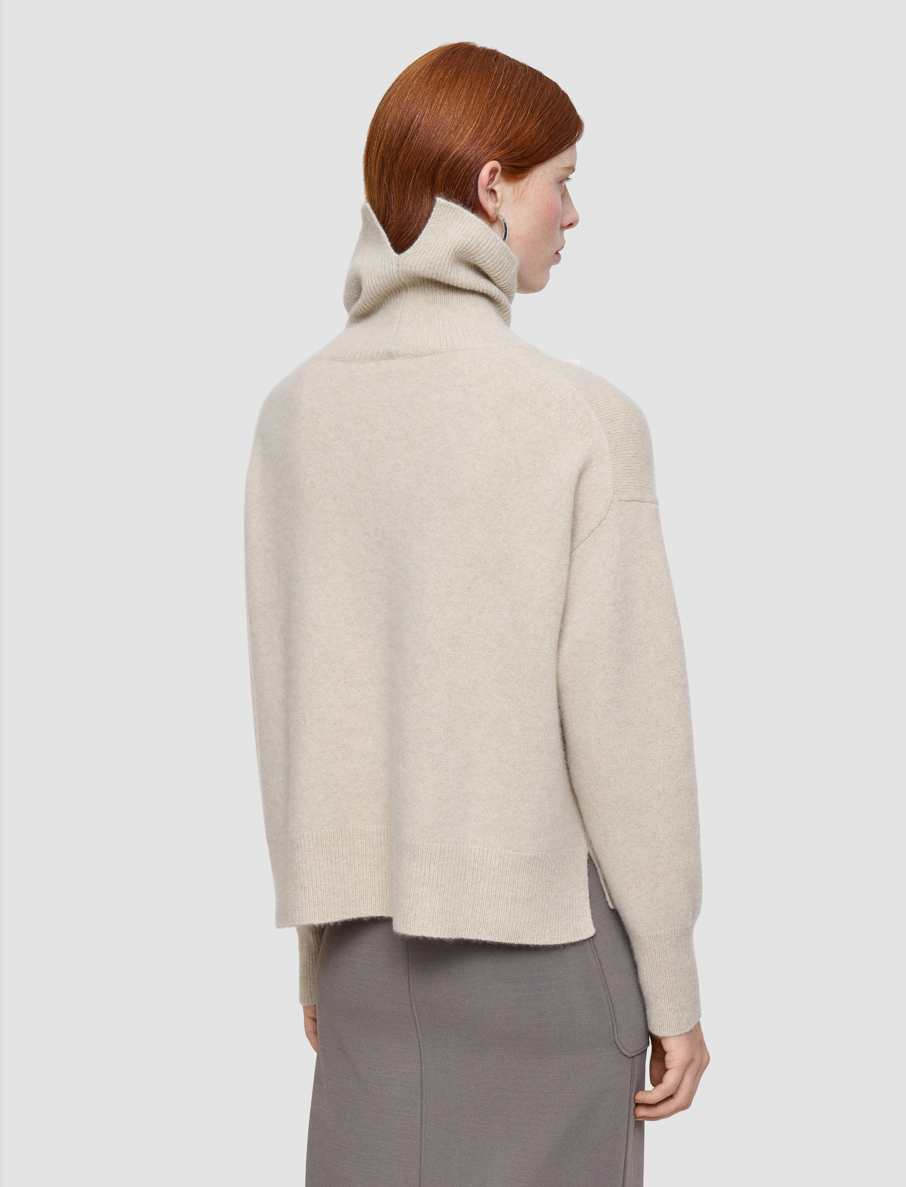 Brushed Cashmere High Neck Jumper - 4