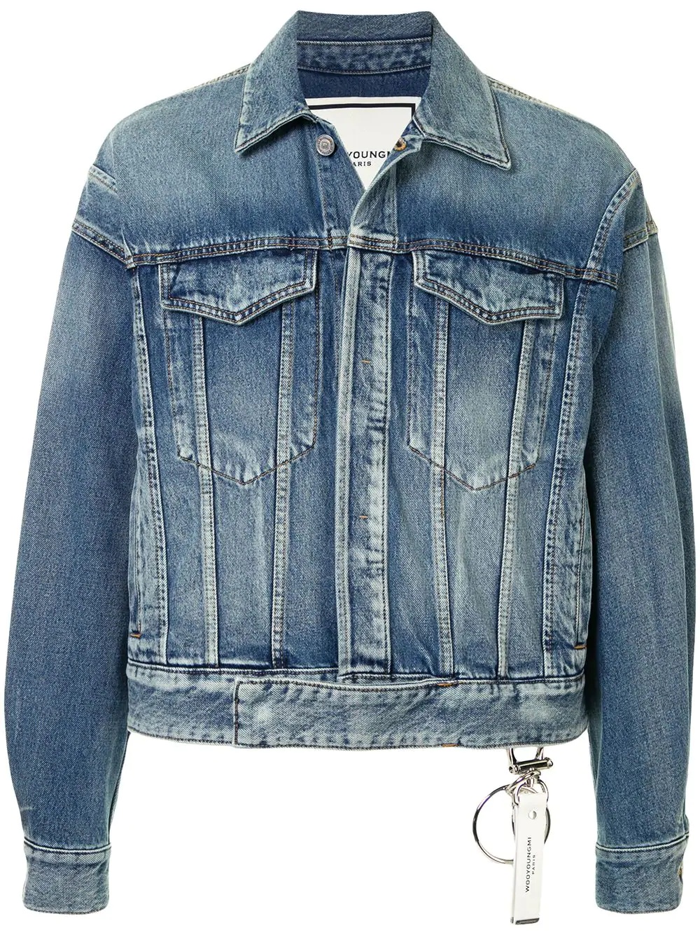 faded denim jacket - 1