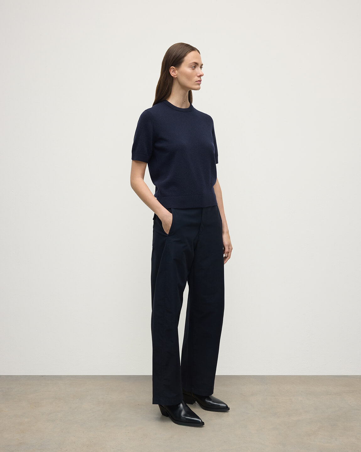 Classic Cashmere Navy T-shirt - 3