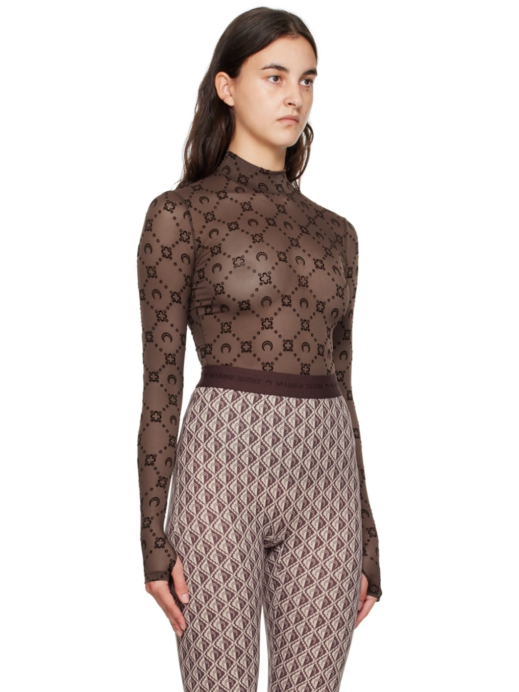 Brown Moonogram Turtleneck - 2