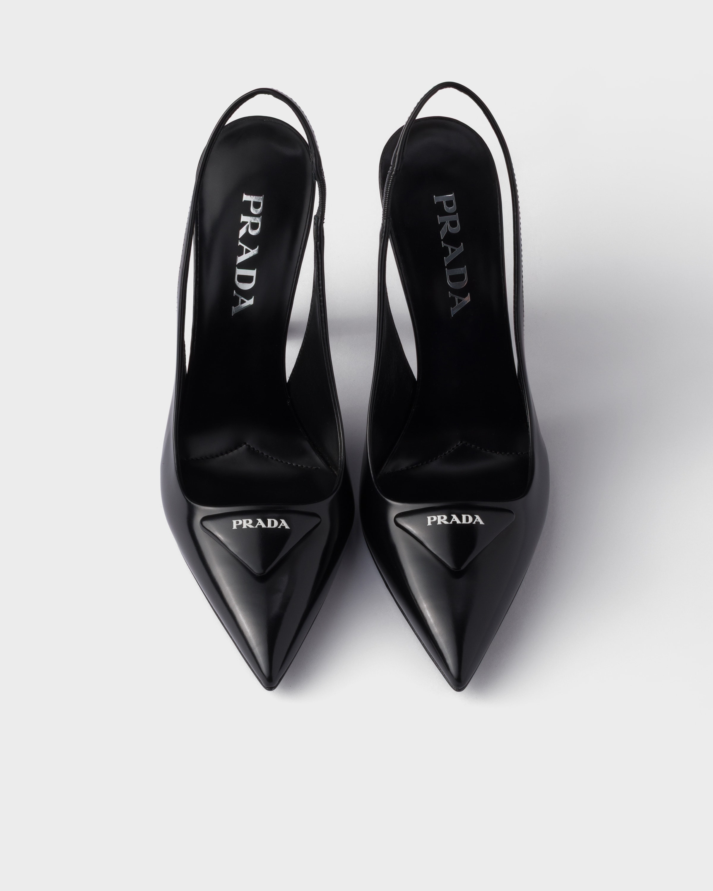 Brushed leather slingback pumps - 3
