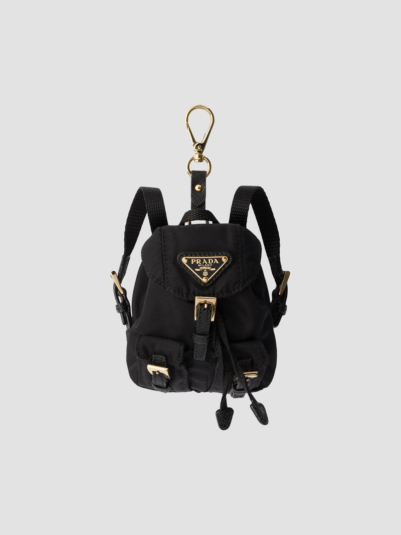 Women's Mini Icon Re-Nylon Bag Charm - Black 1