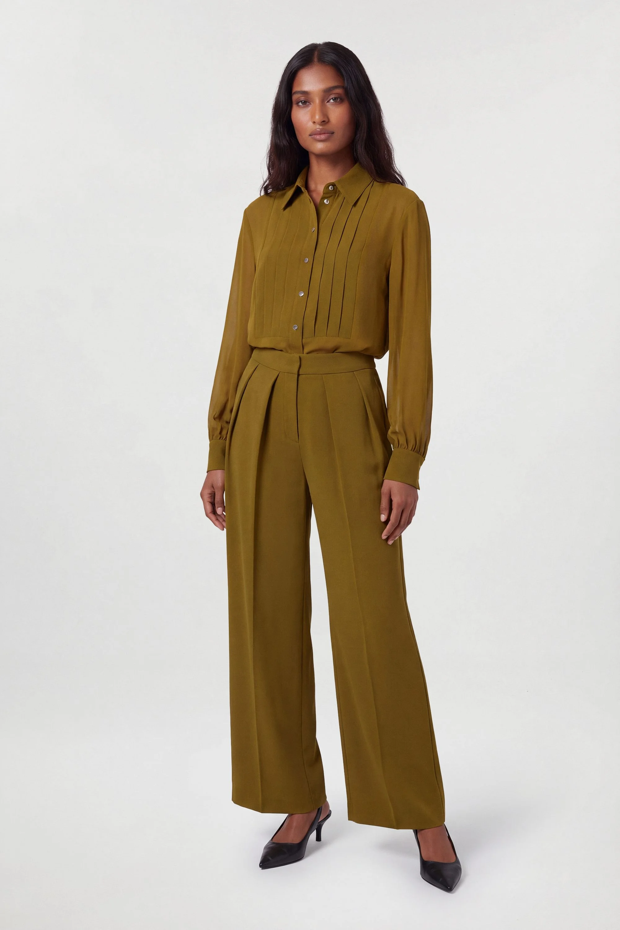 Polished Tailored Wide Leg Trouser - 1