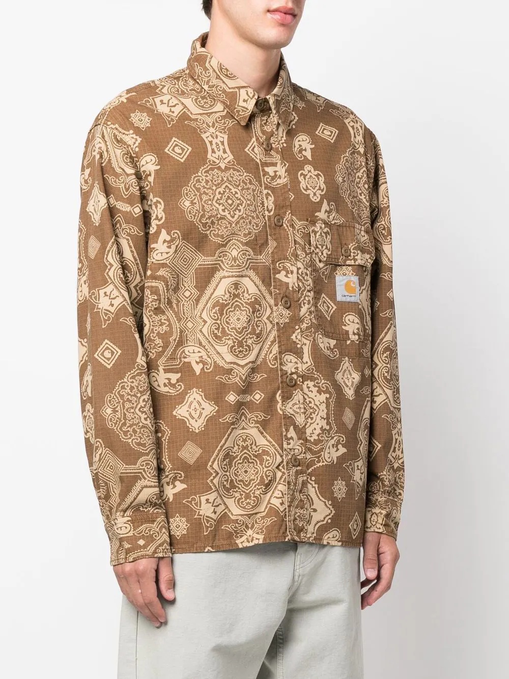 bandana-print long-sleeved shirt - 3