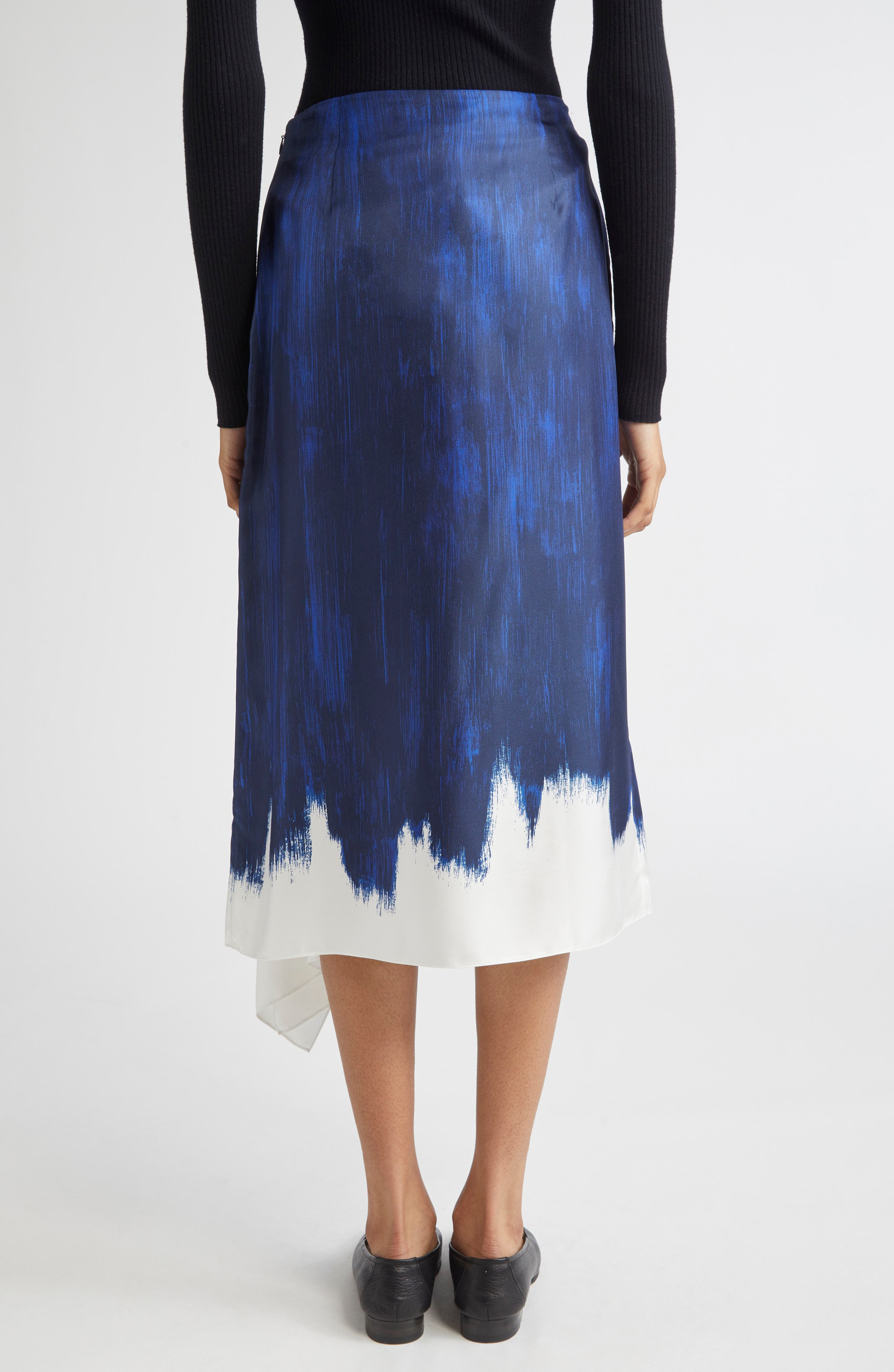 Proenza Schouler Amery Double Print Silk Twill Midi Skirt in Cobalt Multi at Nordstrom - 2