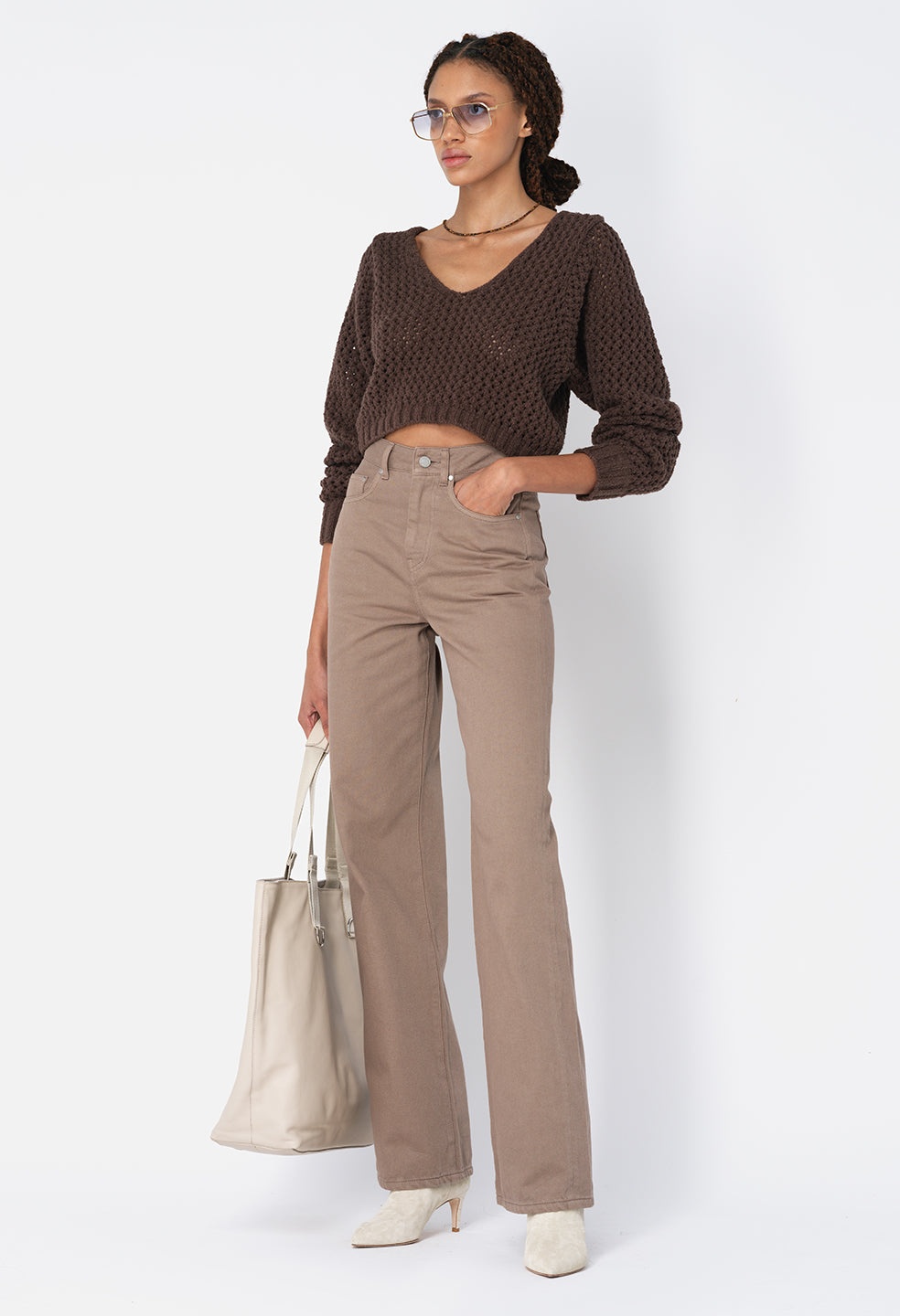 FOAM BOUCLE CROPPED SWEATER - 3