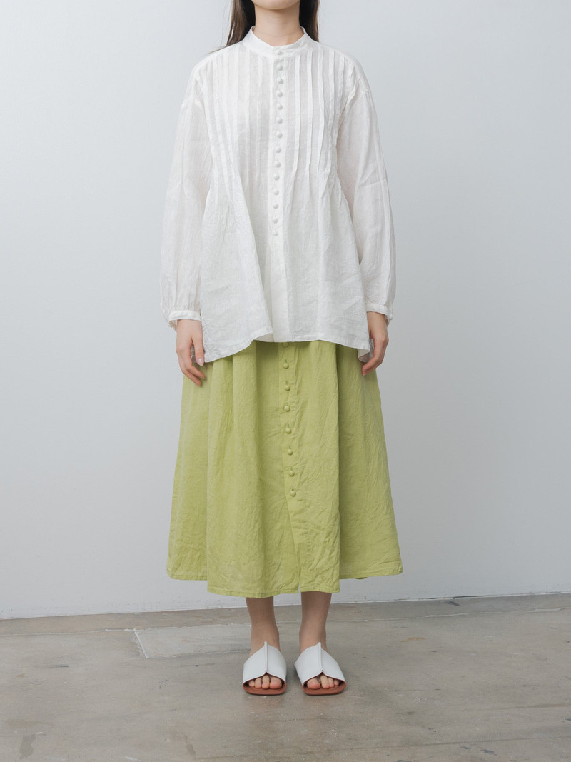 ICHI Antiquités French Linen Skirt - Pistachio outlook