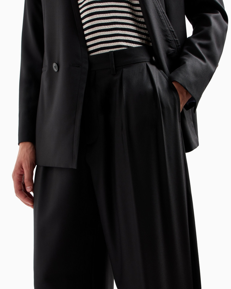 UPTON LINE DOUBLE-BREASTED SUIT IN A MICRO GINGHAM VIRGIN WOOL 6