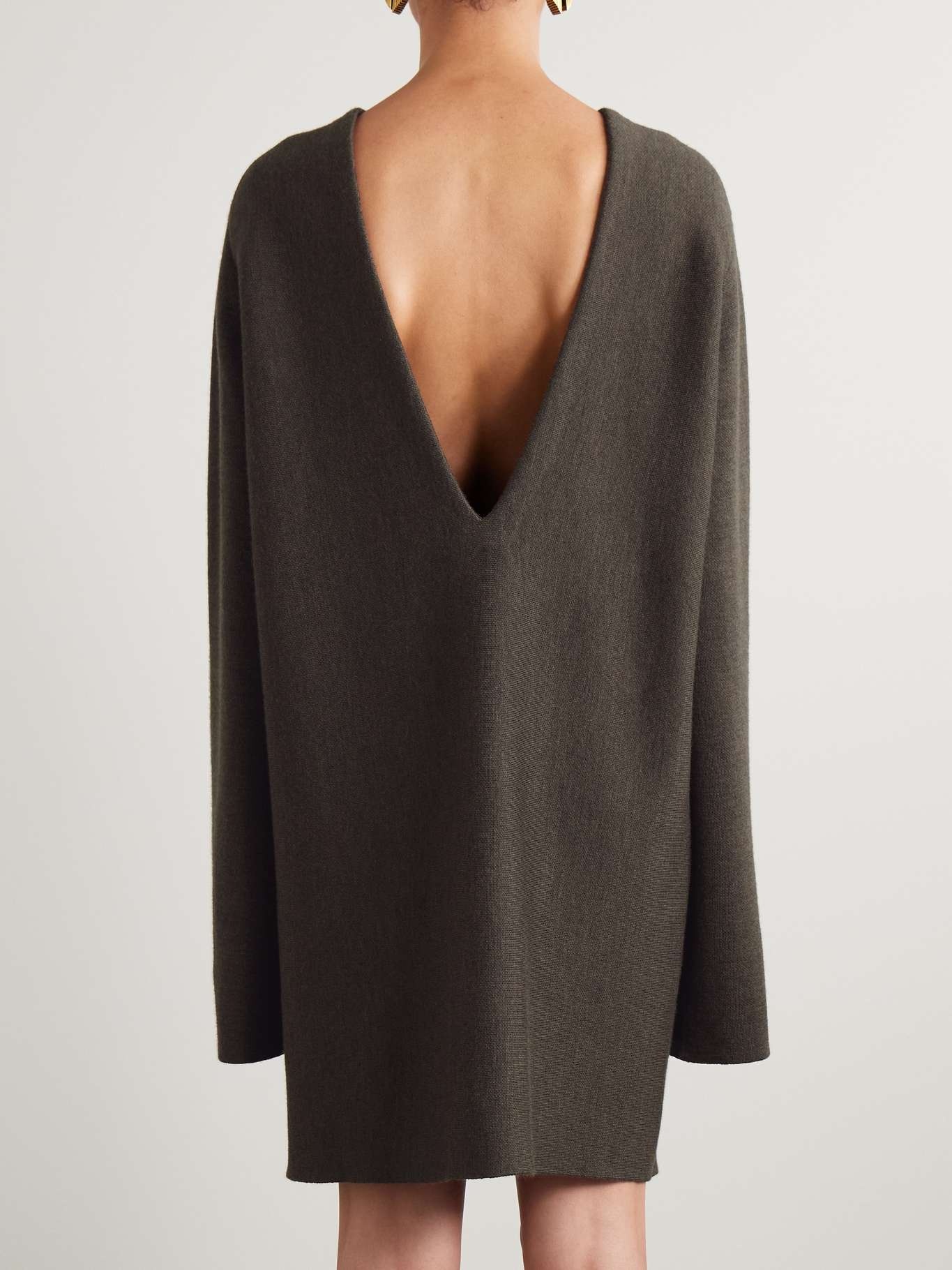Elle wool-blend mini dress Dark brown - 3