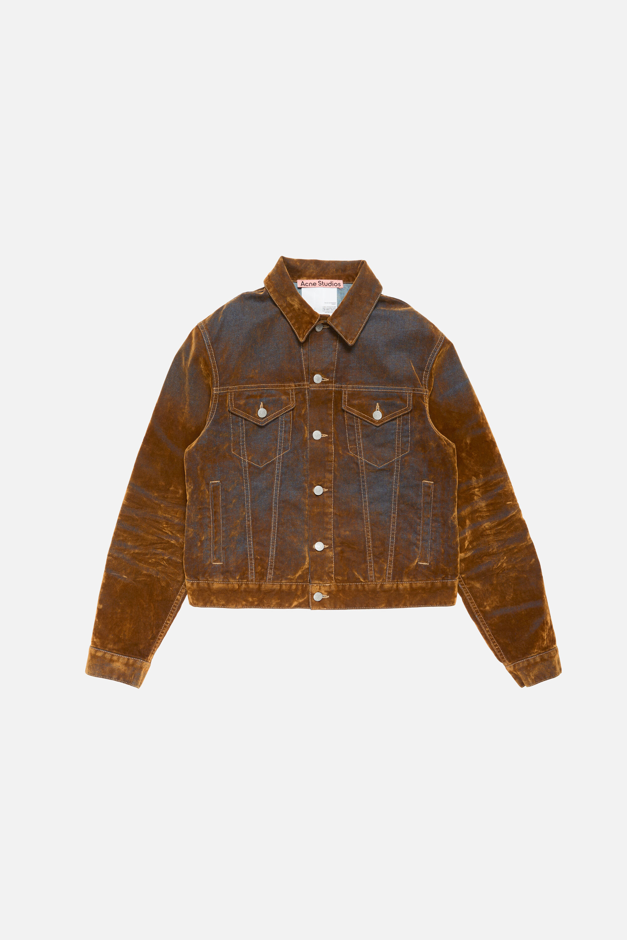 Flocked denim jacket - Rust brown - 6