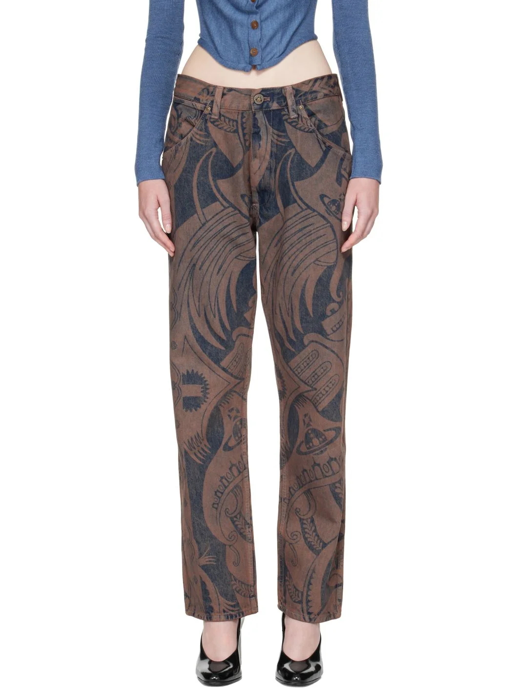 Blue & Brown Ranch Jeans - 1