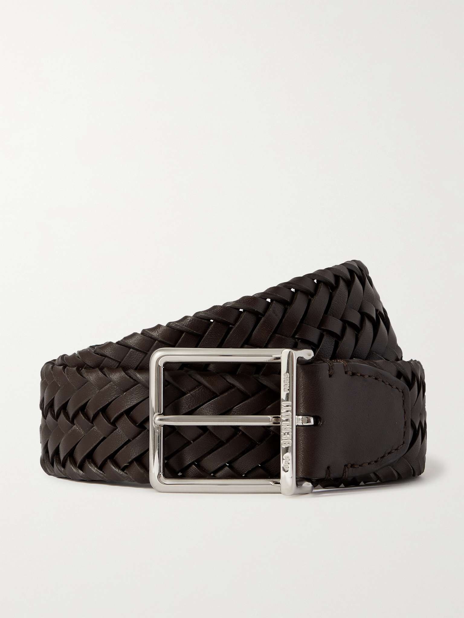 3.5cm Woven Leather Belt - 1