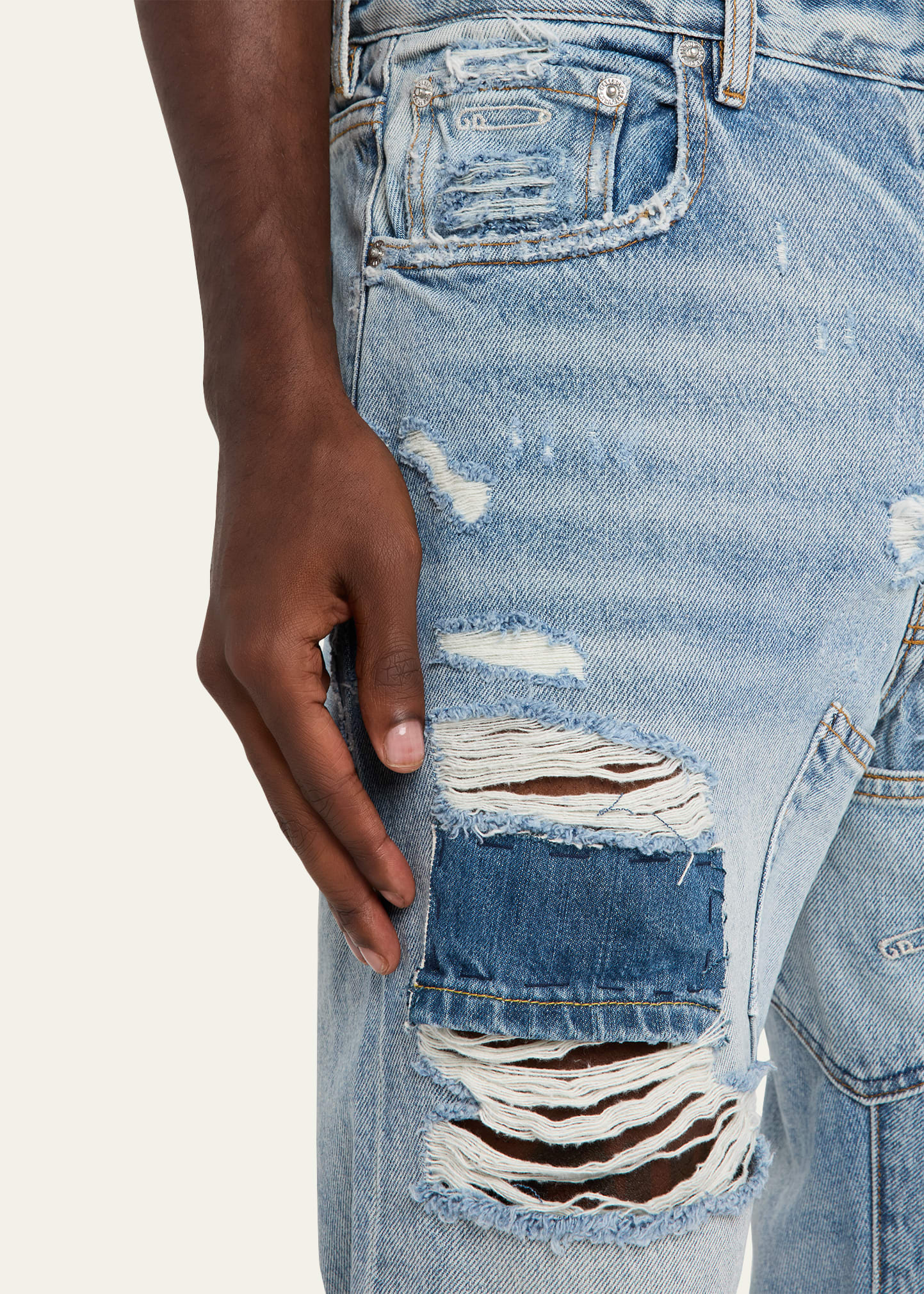 Men's Bowery Denim Patch Repair Jeans - 5