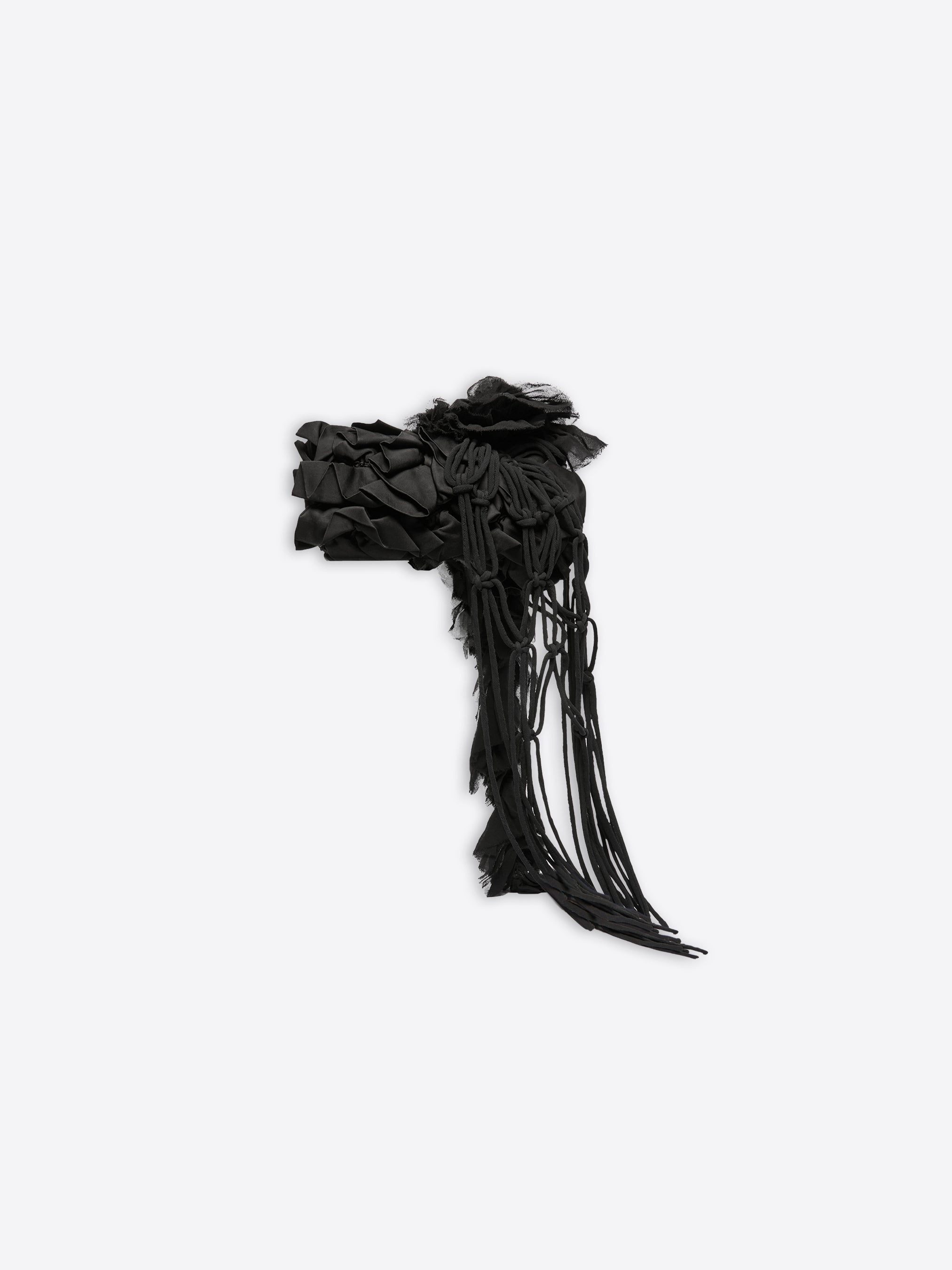 SATIN RUFFLE CLUTCH - 4