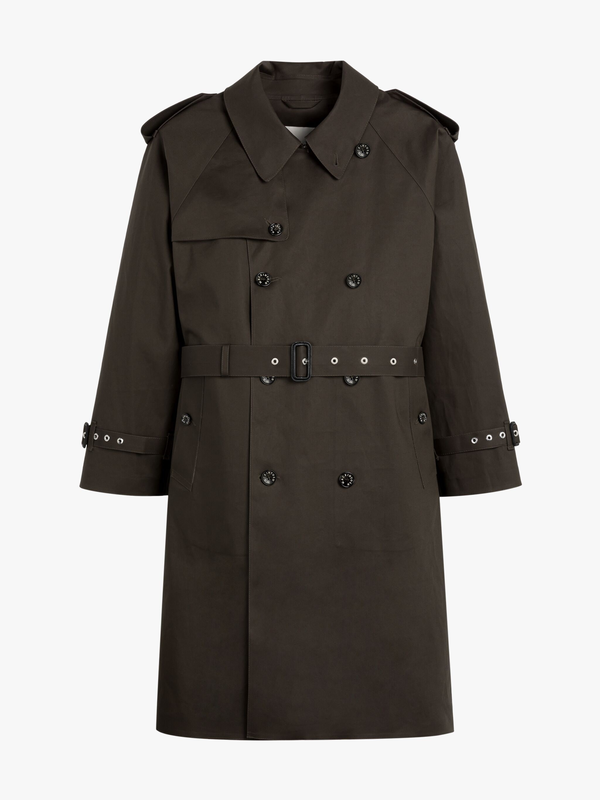 EARLSTON CHOCOLATE BONDED COTTON TRENCH COAT - 1