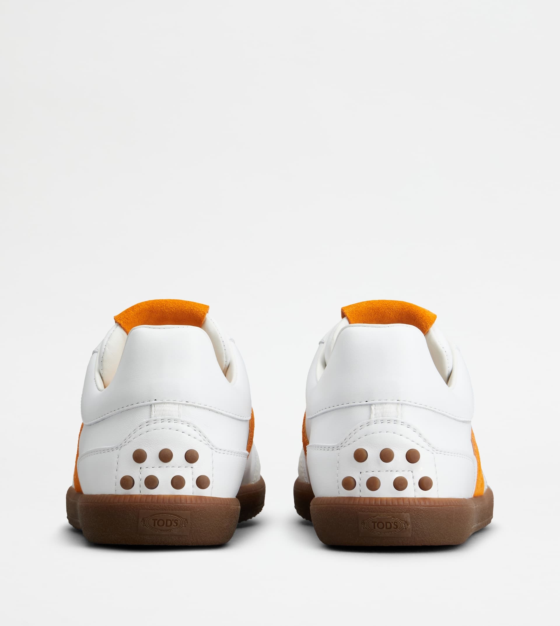 TOD'S TABS SNEAKERS IN SUEDE - WHITE, ORANGE - 2