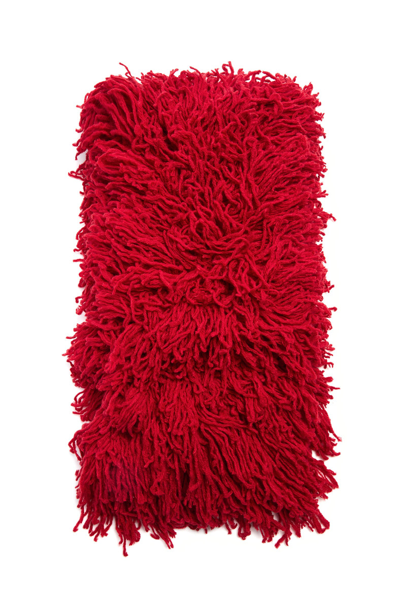 Hargreaves Knit Scarf in Scarlet Red Virgin Wool Cashmere Silk 1