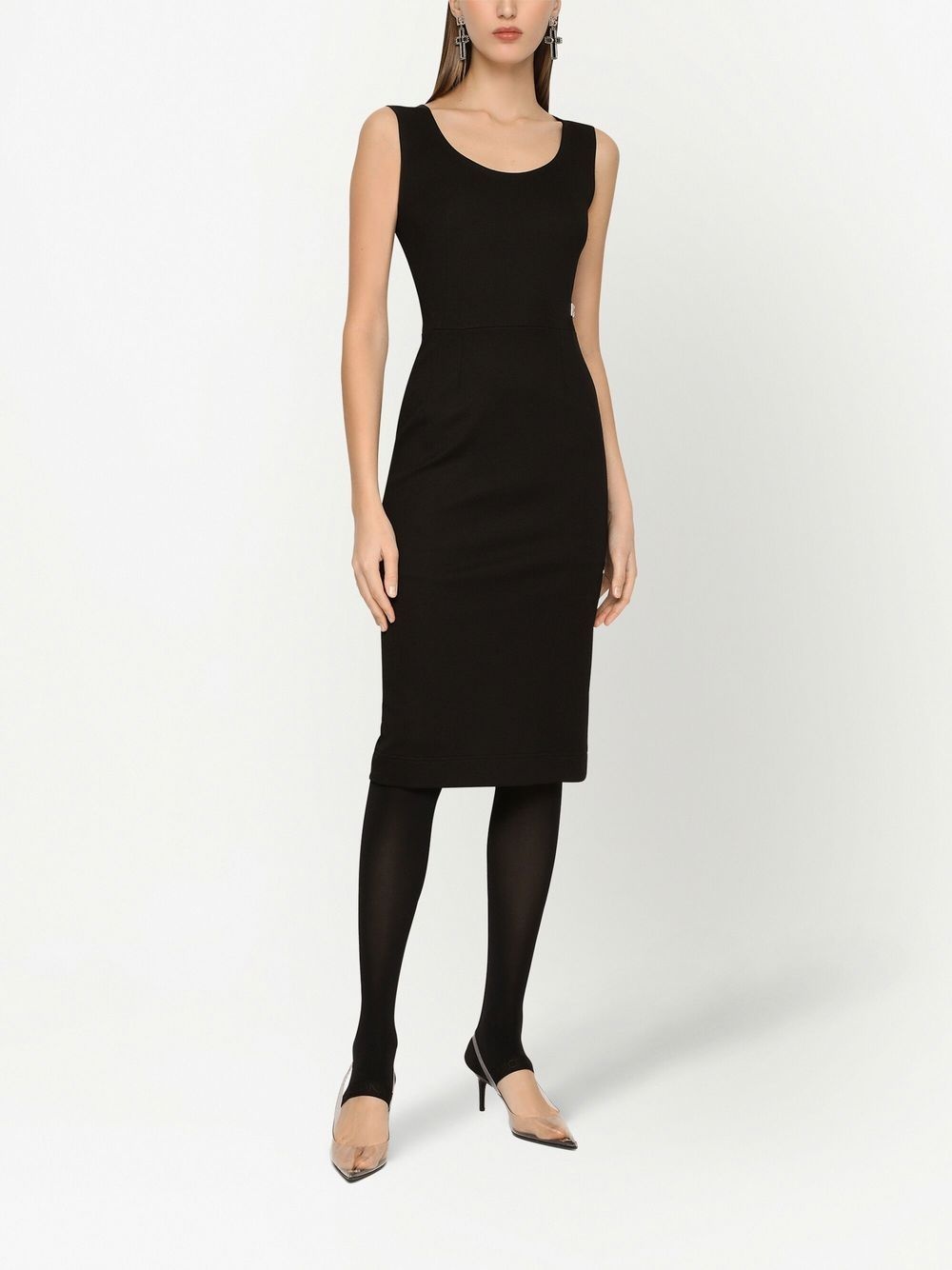 logo plaque-detail midi dress - 3