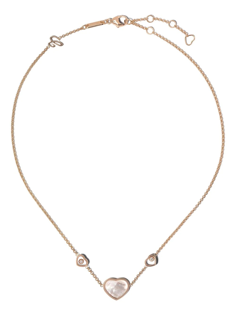 18kt rose gold, diamond Happy Hearts neckace - 1