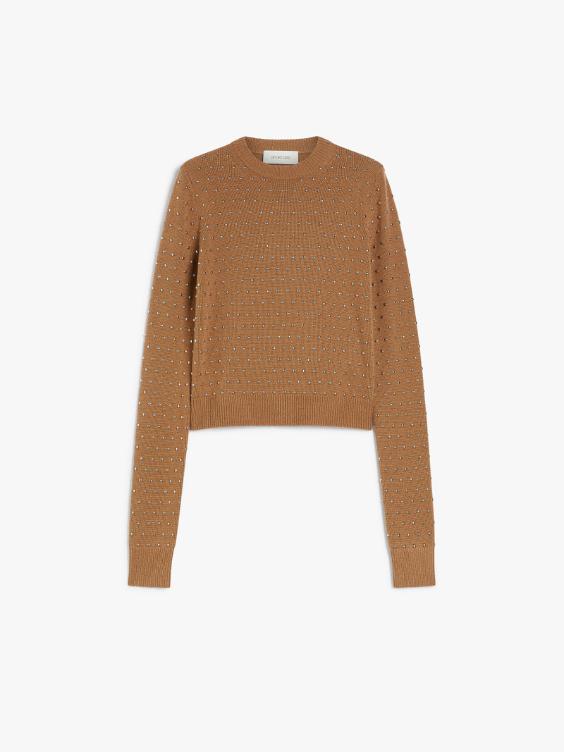 SIERRA Studded cashmere-blend crew-neck sweater 1