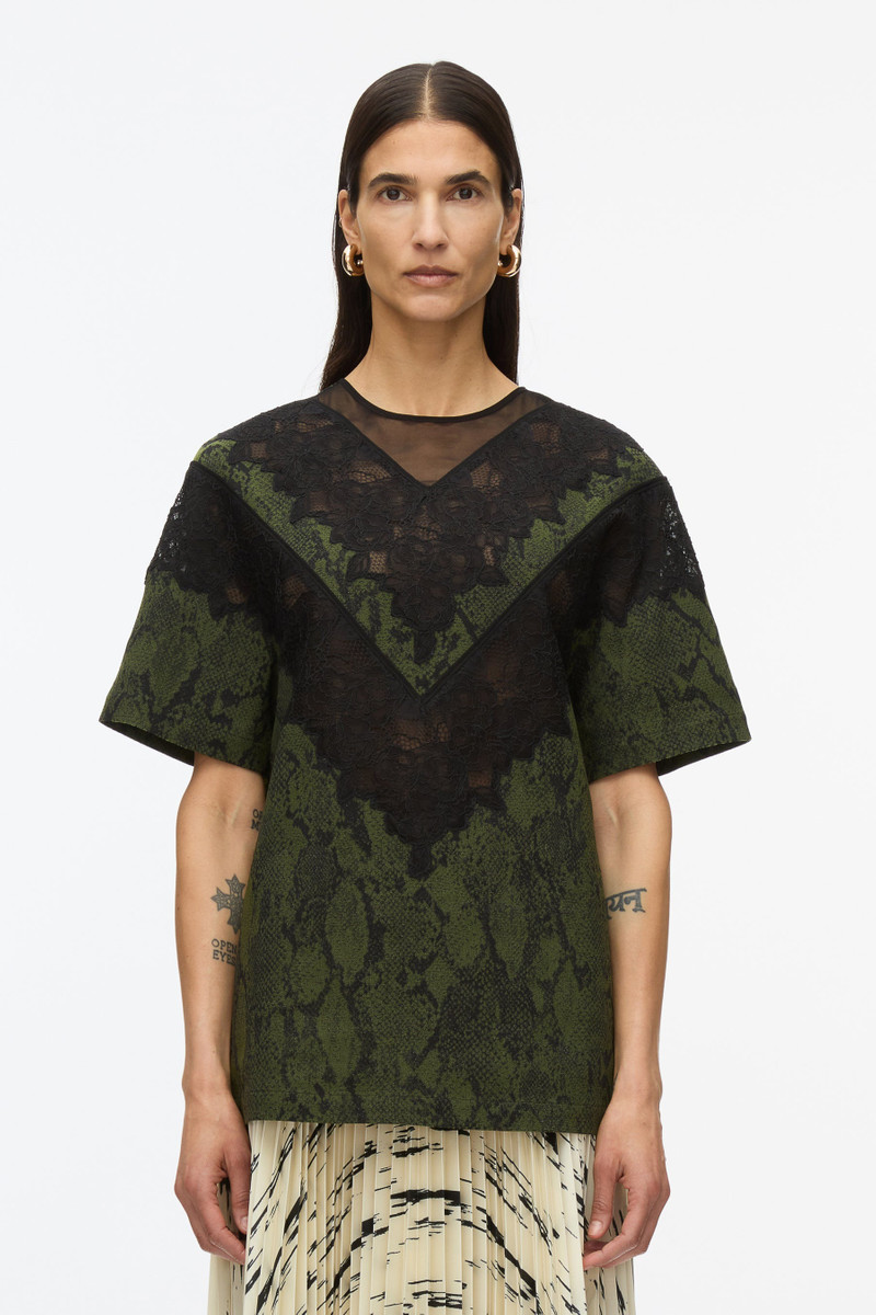 3.1 Phillip Lim Snake Tee With Lace Inlay outlook
