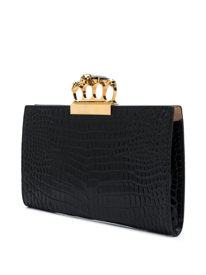 Four Ring embossed clutch bag - 3
