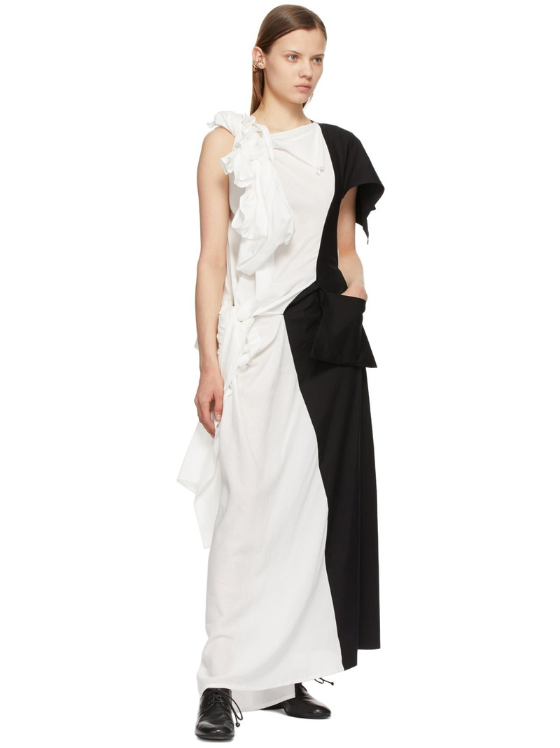 White & Black Left Body Dress 4