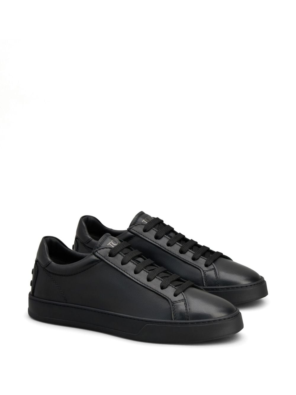 low-top leather sneakers - 2