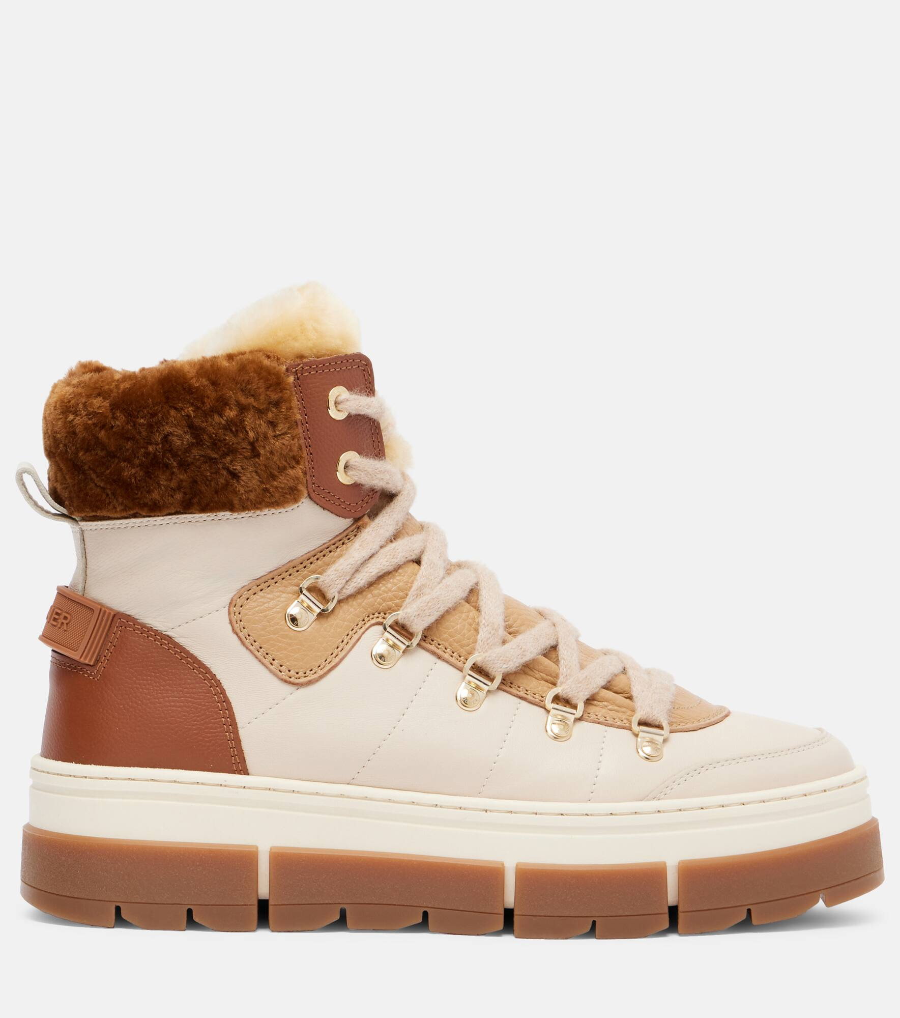 Vaduz shearling-trimmed leather ankle boots - 4