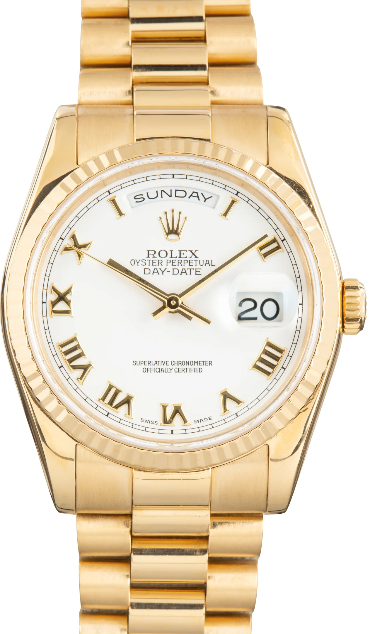 Used Rolex Day-Date 36 Ref 118238 White Dial - 1