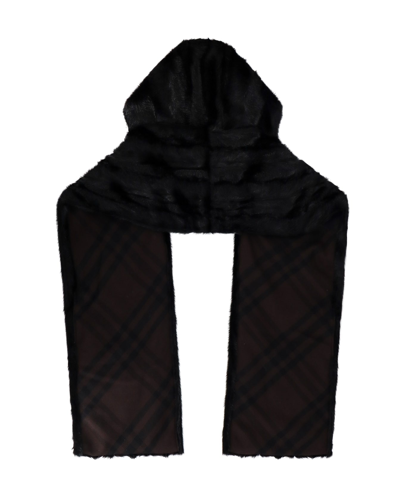Tri Bar Check Hooded Scarf - 2