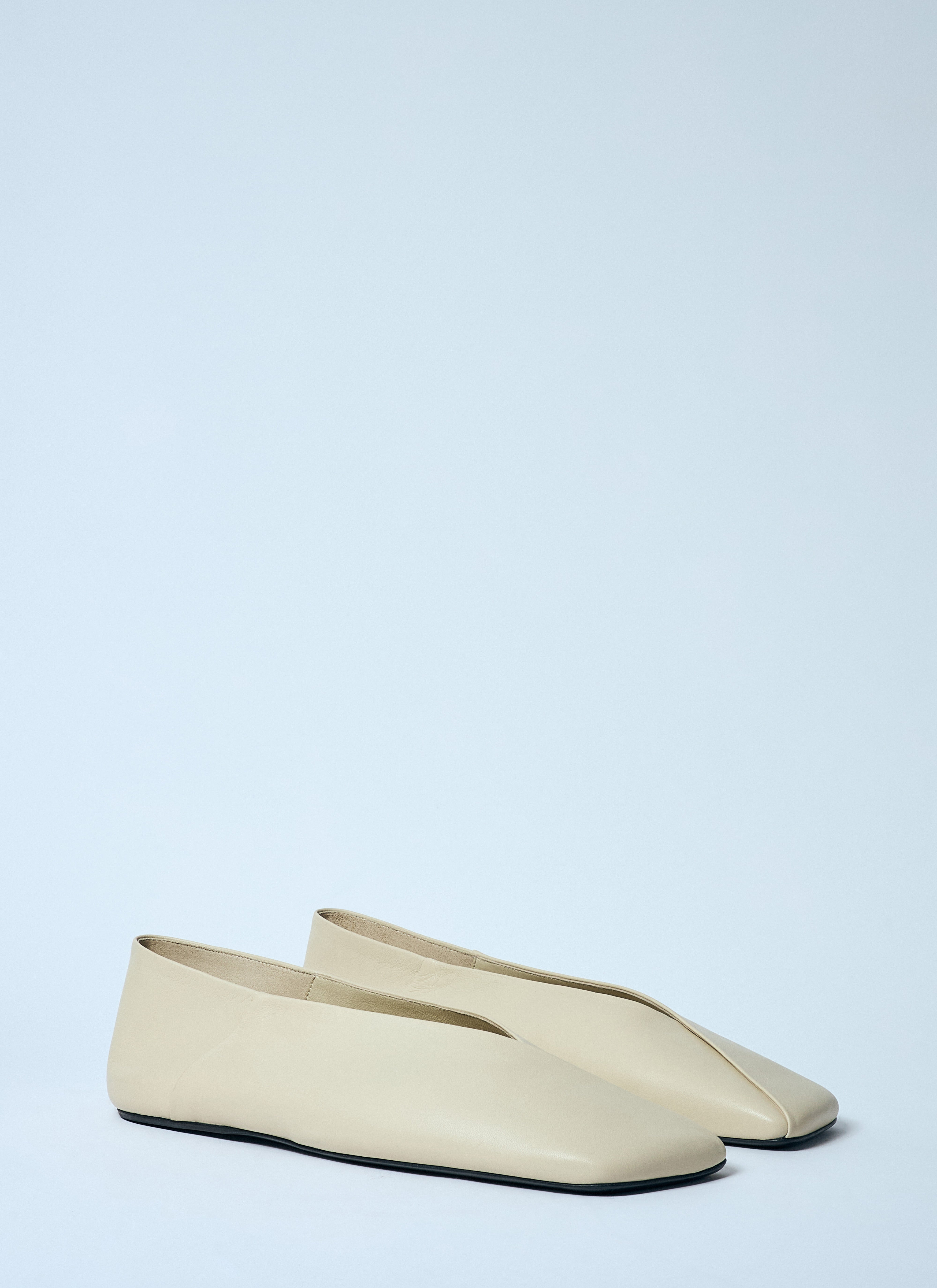 Jil Sander Women Leather Ballerina Flats - 2