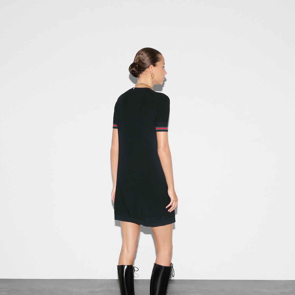 Extra fine wool dress with Web - 4