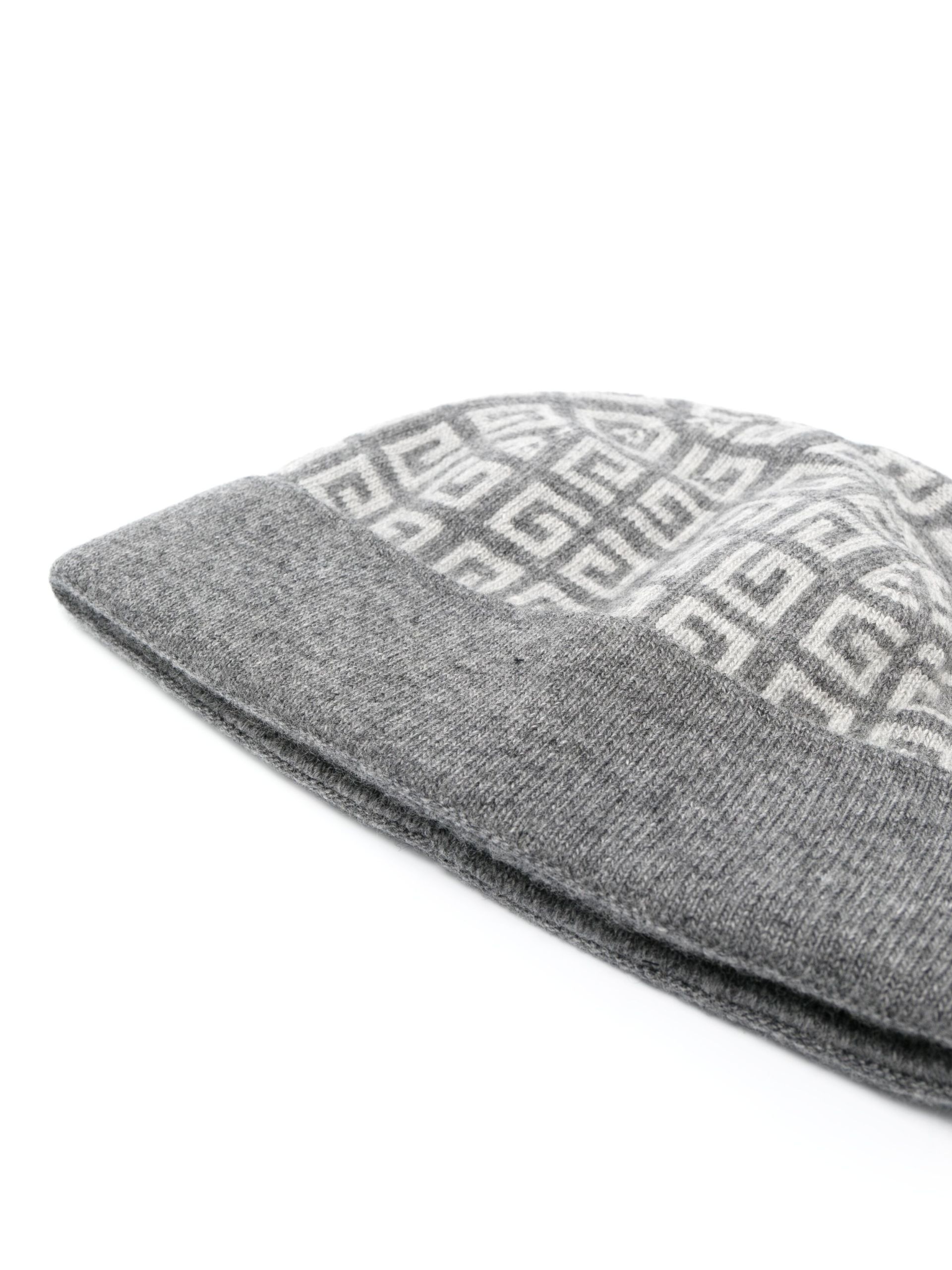 grey 4G intarsia beanie hat - 2