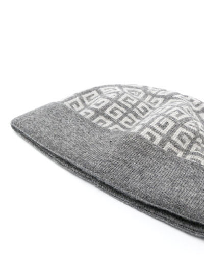 Givenchy grey 4G intarsia beanie hat outlook