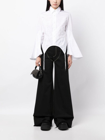 Noir Kei Ninomiya braces-detail long-sleeve shirt outlook