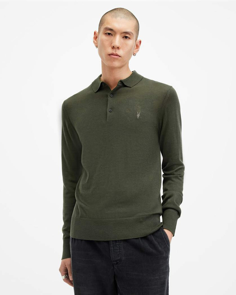 MODE MERINO LONG SLEEVE RAMSKULL POLO SHIRT - 1