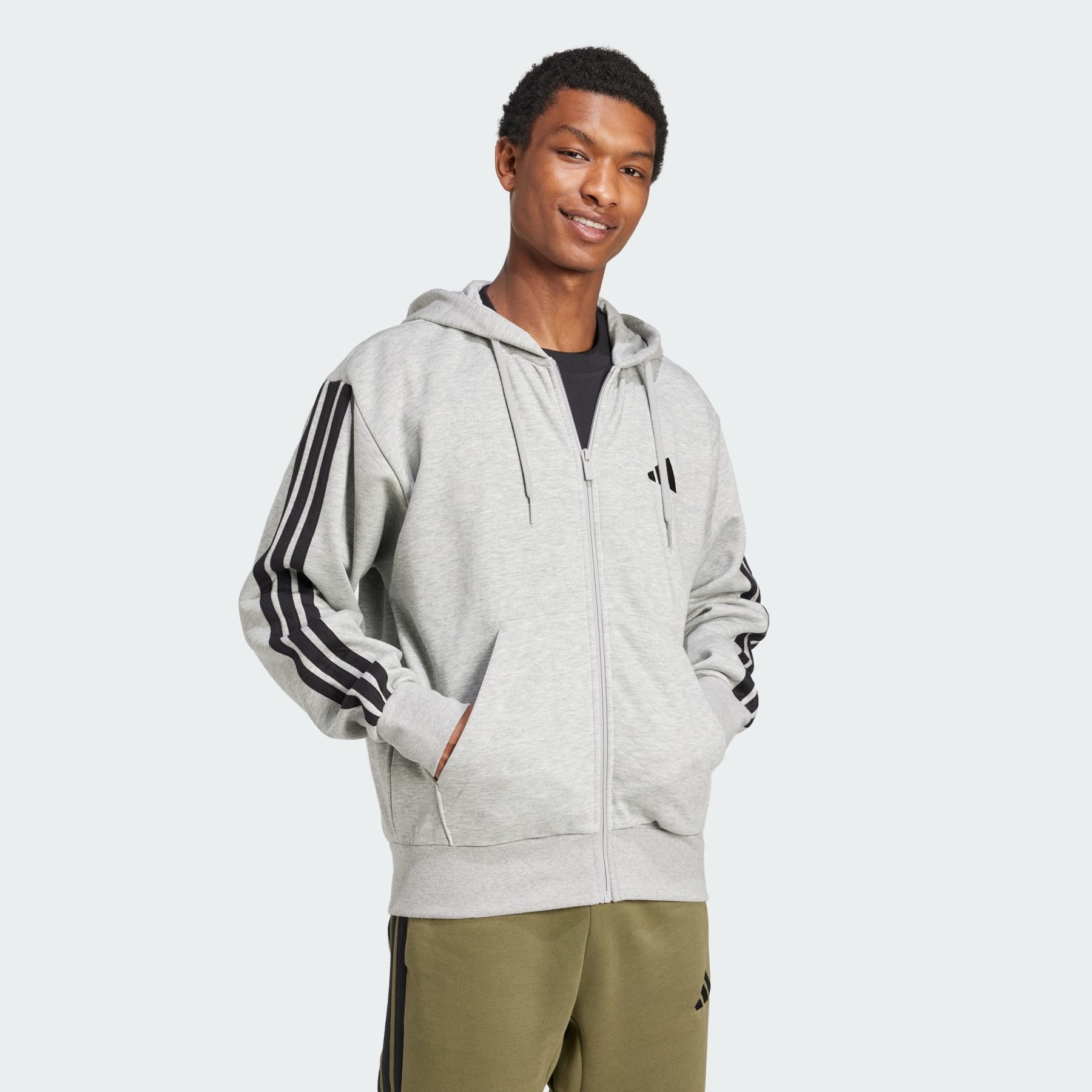 Essentials 3-Stripes Fleece Hoodie - 4