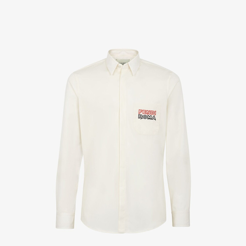 Regular-fit shirt with Italian-style collar and rounded hem. Concealed button closure. Made of white 1