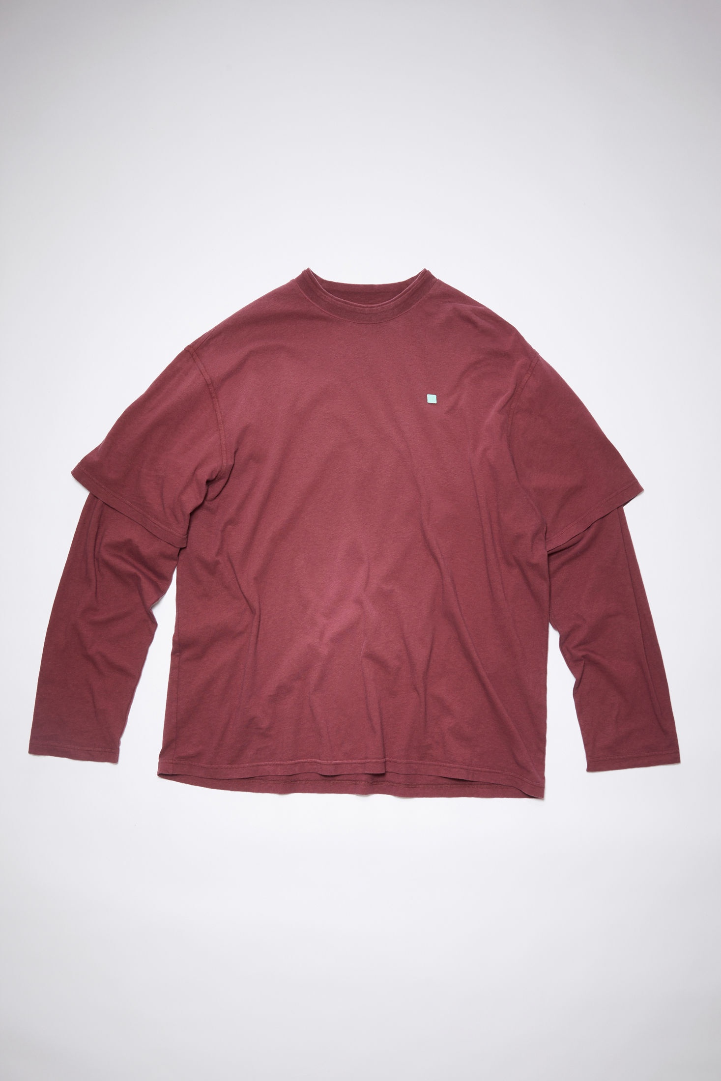 Layered t-shirt - Wine red - 5