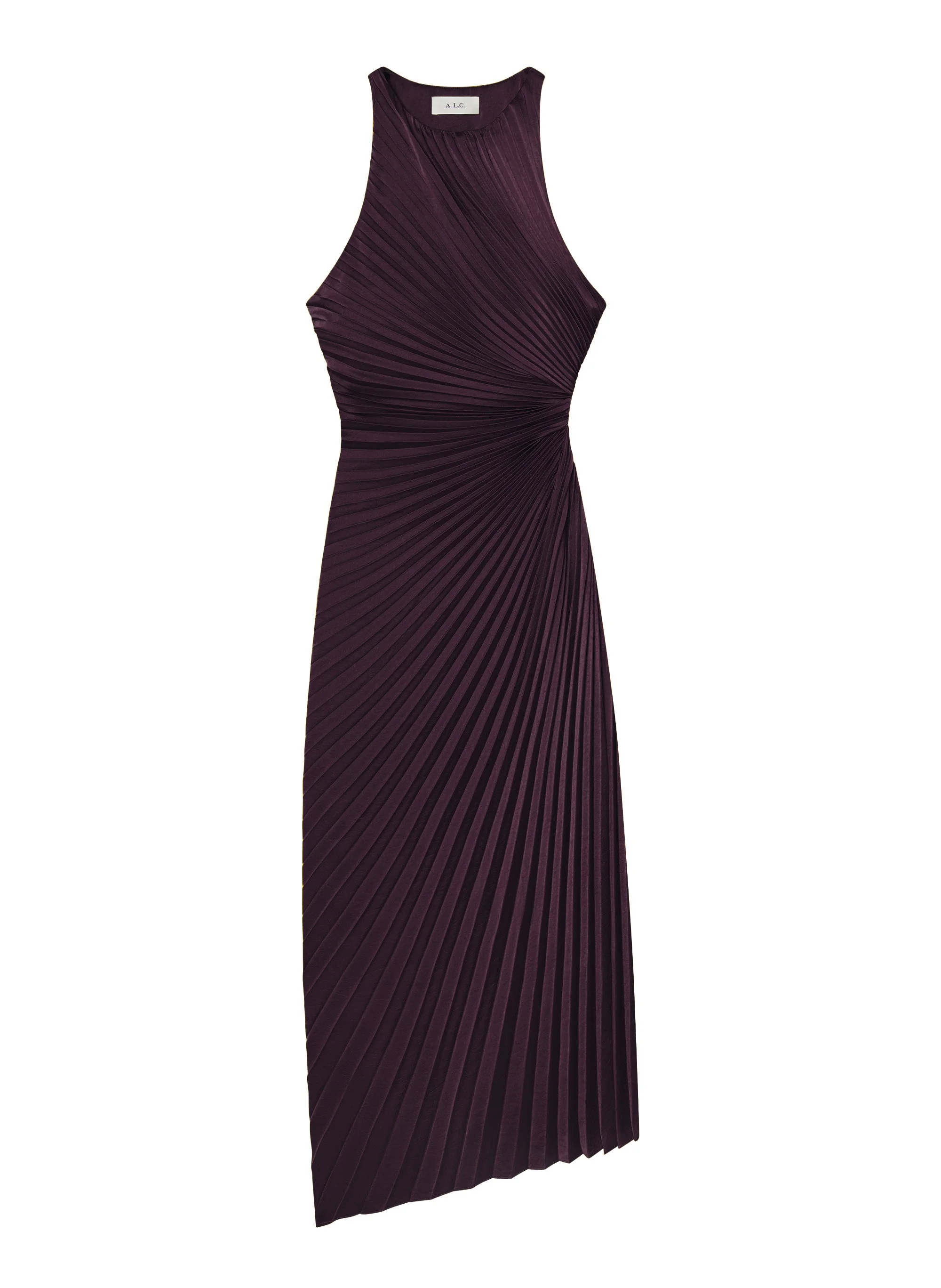 Reagan Satin Pleated Midi Dress - 1