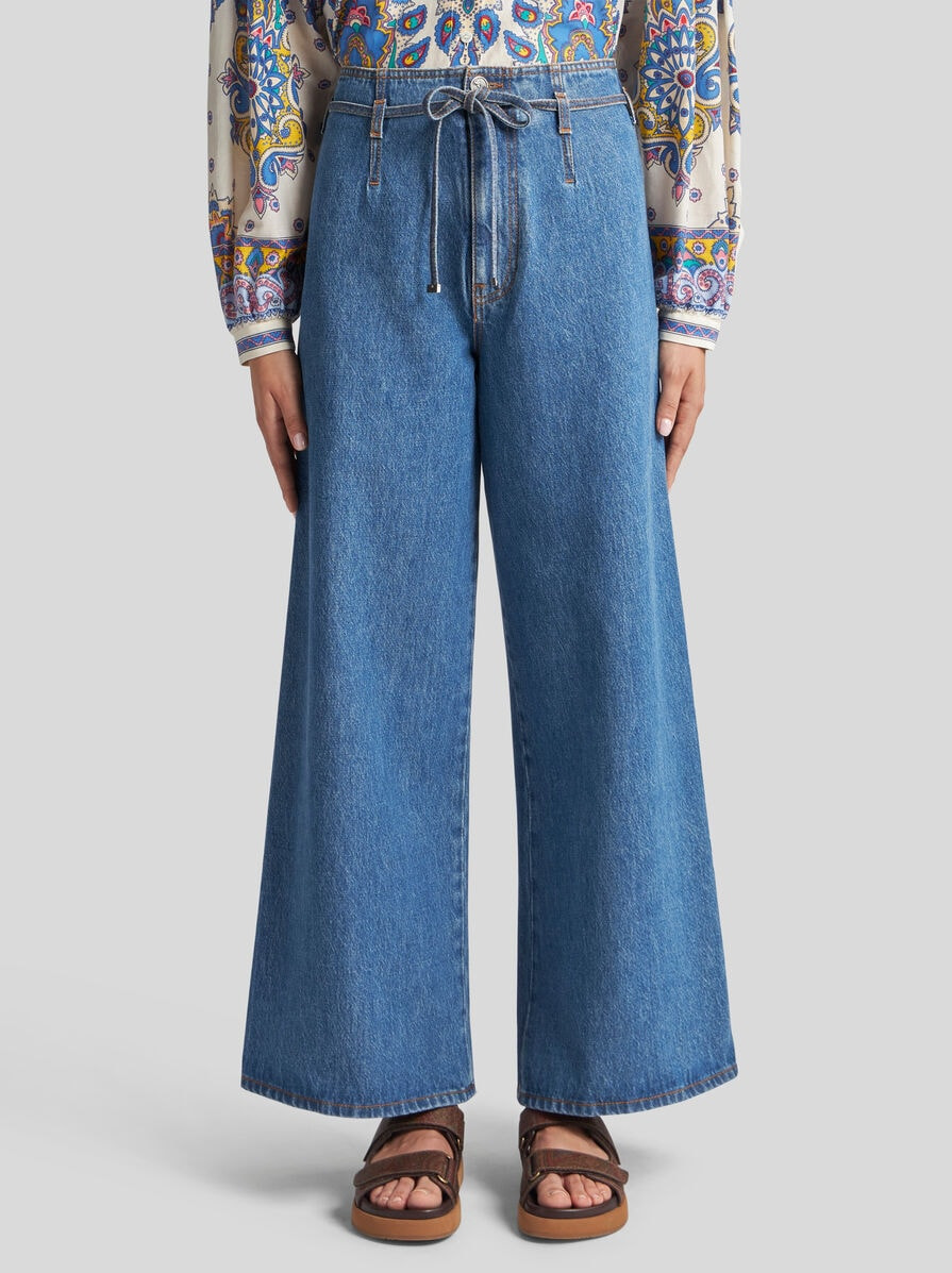 CULOTTE JEANS WITH BELT - 2